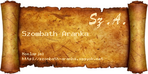 Szombath Aranka névjegykártya